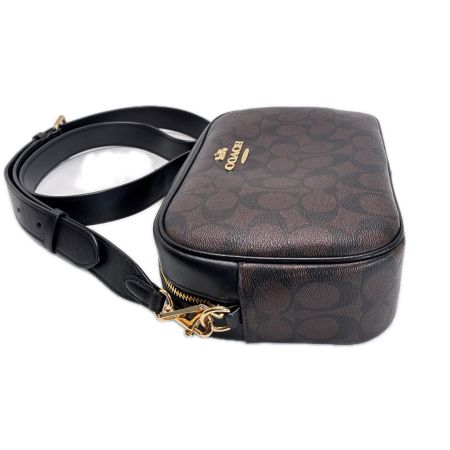 COACH コーチ ショルダーバッグ CA547 ブラック×ダークブラウン レディース ストラップ