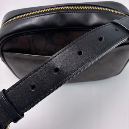 COACH コーチ ショルダーバッグ CA547 ブラック×ダークブラウン レディース ストラップ