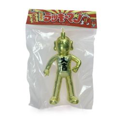 BigBoysToys Sofubi Addict Series とっても！ ラッキーマン Gold Chrome バージョン Sランク