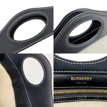 BURBERRY バーバリー ミニ トライカラー ハンドバッグ 8032437 ブラック×グレー ストラップ付