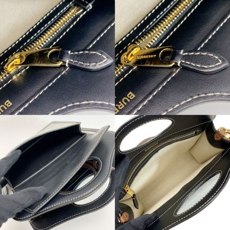 BURBERRY バーバリー ミニ トライカラー ハンドバッグ 8032437 ブラック×グレー ストラップ付