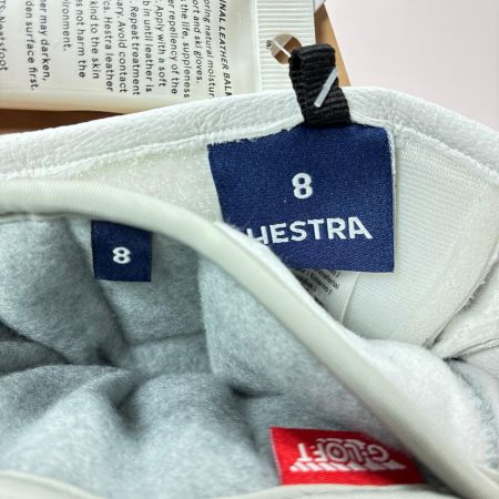 HESTRA へストラ 3-Finger レザー グローブ スキー スノーボード サイズ 8 ユニセックス レザーバーム付き 30872 ホワイト 未使用