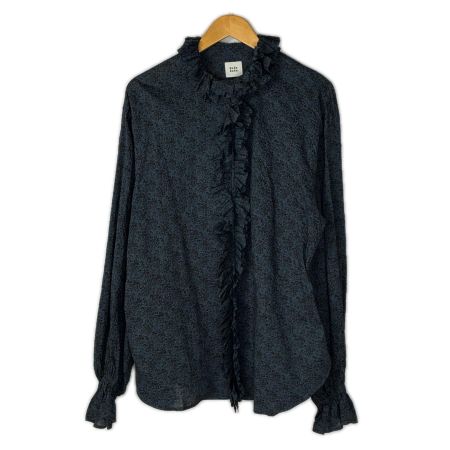 fofofofa シャツ ブラウス 長袖 サイズ F 花柄 レディース ネイビー