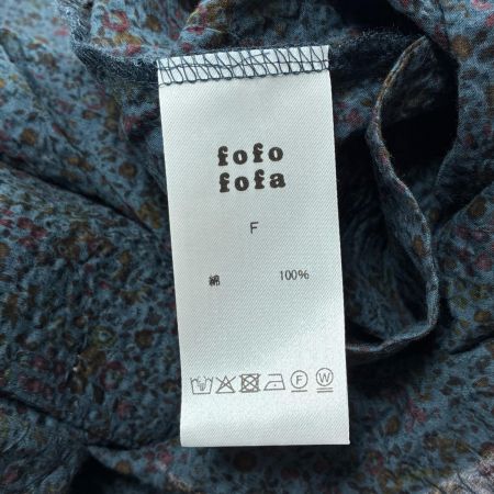 fofofofa シャツ ブラウス 長袖 サイズ F 花柄 レディース ネイビー