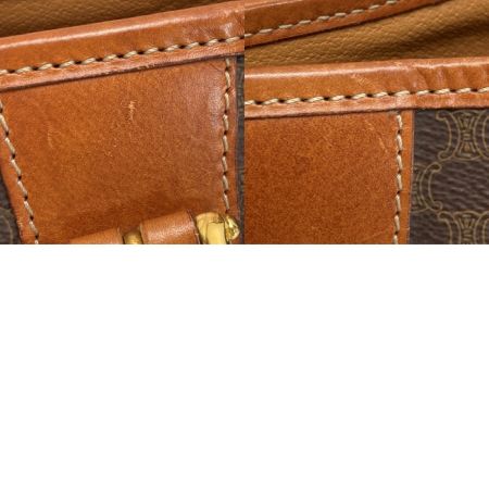 CELINE セリーヌ マカダム柄 トートバッグ M95 ブラウン PVC×レザー ワンショルダー