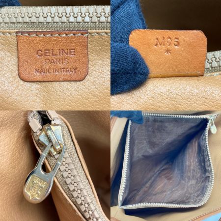 CELINE セリーヌ マカダム柄 トートバッグ M95 ブラウン PVC×レザー ワンショルダー