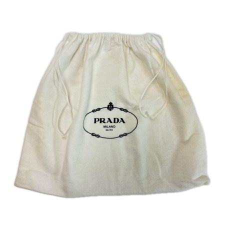 PRADA プラダ 三角ロゴプレート テスートxレザー グレージュ 保存袋 パドロック キー×2 ショルダーバッグ