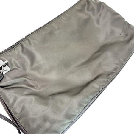 PRADA プラダ 三角ロゴプレート テスートxレザー グレージュ 保存袋 パドロック キー×2 ショルダーバッグ