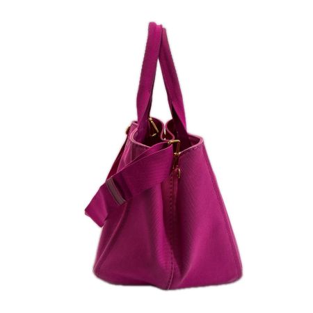 PRADA カナパ ショッキングピンク ショルダーバッグ トートバッグ キャンバス レディース 
