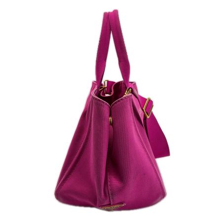 PRADA カナパ ショッキングピンク ショルダーバッグ トートバッグ キャンバス レディース 