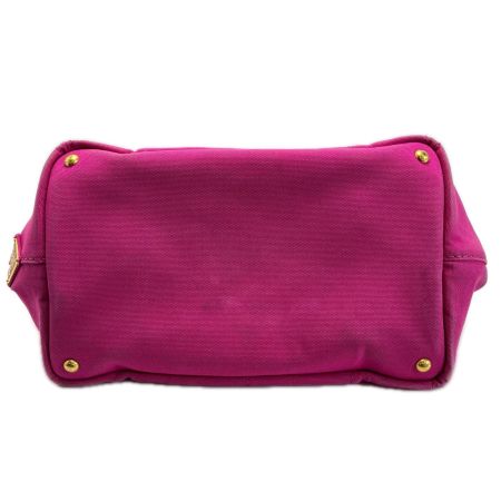 PRADA カナパ ショッキングピンク ショルダーバッグ トートバッグ キャンバス レディース 
