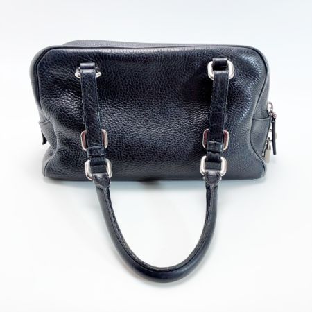 PRADA ミニボストンバッグ ブラック パドロック キー×2 レザー レディース