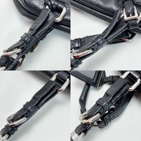 PRADA ミニボストンバッグ ブラック パドロック キー×2 レザー レディース