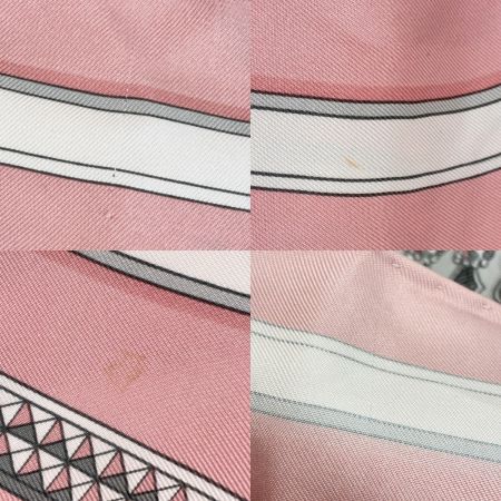 HERMES エルメス GRAND APPARAT スカーフ シルク100%  ピンク