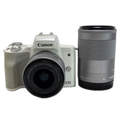 CANON キャノン EOS Kiss M ホワイト Wズームキット ミラーレス一眼 Cランク