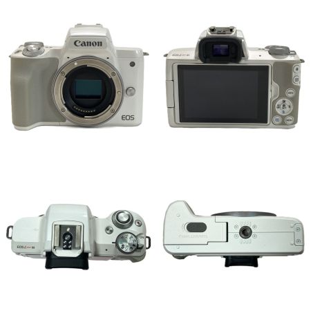 CANON キャノン EOS Kiss M ホワイト Wズームキット ミラーレス一眼