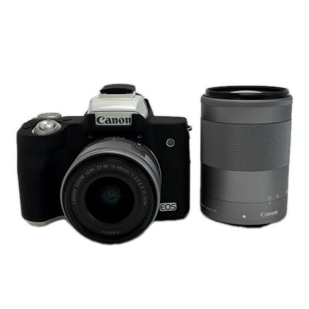CANON キャノン EOS Kiss M ホワイト Wズームキット ミラーレス一眼