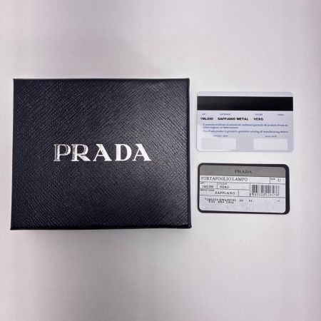 PRADA プラダ 工場番号75 1ML050 ブラック 2つ折り財布 レディース  ギャランティーカード 箱有