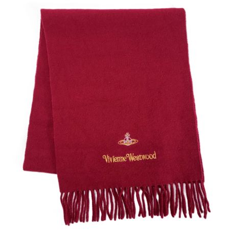 Vivienne Westwood ヴィヴィアン・ウエストウッド マフラー ウール100％ レディース レッド×ゴールド