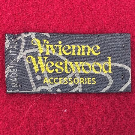 Vivienne Westwood ヴィヴィアン・ウエストウッド マフラー ウール100％ レディース レッド×ゴールド