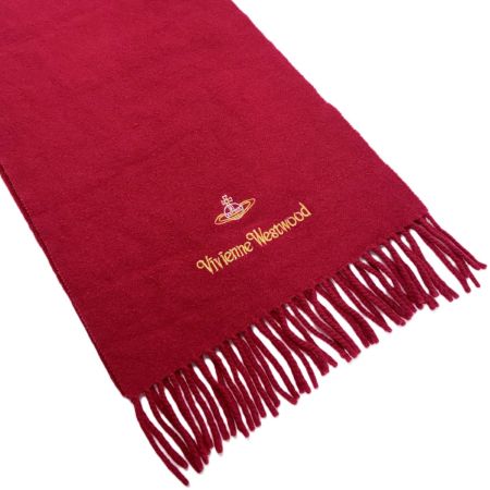 Vivienne Westwood ヴィヴィアン・ウエストウッド マフラー ウール100％ レディース レッド×ゴールド