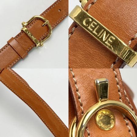 CELINE セリーヌ マカダム柄 馬具金具 ショルダーバッグ M95 ブラウン ホースキャリッジ PVC×レザー