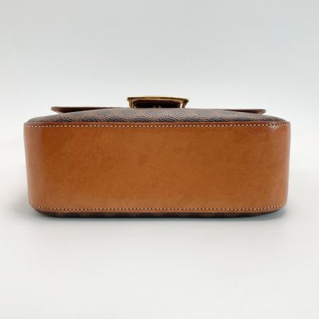 CELINE セリーヌ マカダム柄 馬具金具 ショルダーバッグ M95 ブラウン ホースキャリッジ PVC×レザー