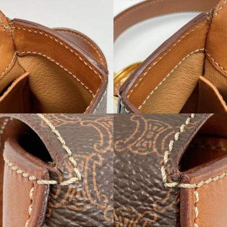CELINE セリーヌ マカダム柄 馬具金具 ショルダーバッグ M95 ブラウン ホースキャリッジ PVC×レザー