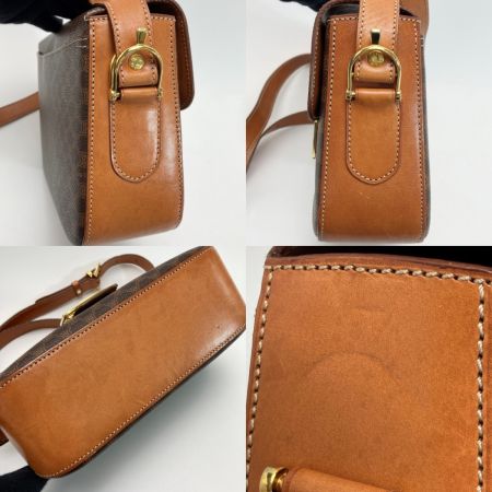 CELINE セリーヌ マカダム柄 馬具金具 ショルダーバッグ M95 ブラウン ホースキャリッジ PVC×レザー