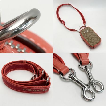 COACH コーチ エヴァ フォーン クロスボディ シグネチャー ベージュ×ピンク系 フォンウォレット ショルダーバッグ