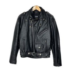 REBEL / Thinsulate ダブルライダース ライナー付き レザージャケット SIZE M メンズ ブラック Bランク