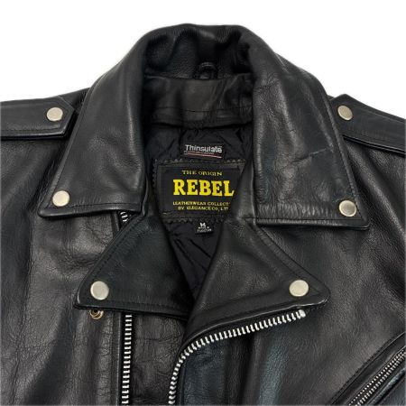 REBEL / Thinsulate ダブルライダース ライナー付き レザージャケット SIZE M メンズ ブラック