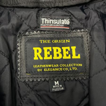 REBEL / Thinsulate ダブルライダース ライナー付き レザージャケット SIZE M メンズ ブラック