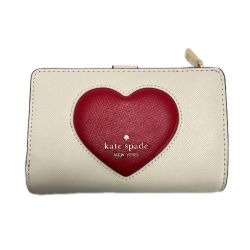 Kate Spade ケイトスペード マディソン インセット パフィ ハート ミディアム KX182 アイボリー 2つ折り財布 Bランク