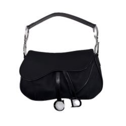 Christian Dior クリスチャンディオール サドルバッグ RU0051 ブラック ハンドバッグ ギャランティーカード付 Cランク