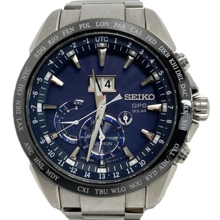 SEIKO セイコー アストロン ビッグデイト SBXB147 ネイビー ソーラーGPS メンズ 腕時計 箱・取説有