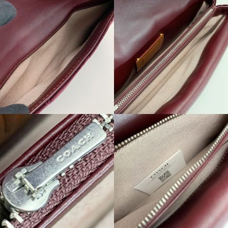 COACH コーチ タビー ショルダー バッグ 26 ベロア生地  チェーン CW607 パープル シルバー金具　レディース