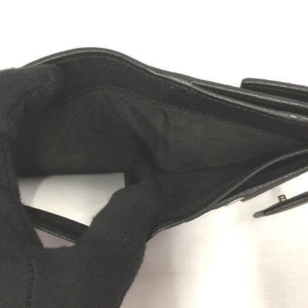  GUCCI グッチ 2つ折り財布 ディアマンテ レザー×キャンバス 箱付 143337 ブラック