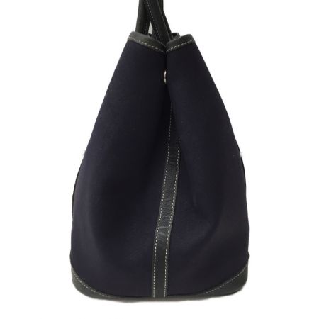  HERMES エルメス 36cm ガーデンパーティーPM キャンバス地 ネイビー