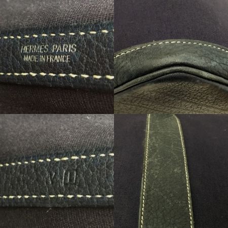  HERMES エルメス 36cm ガーデンパーティーPM キャンバス地 ネイビー