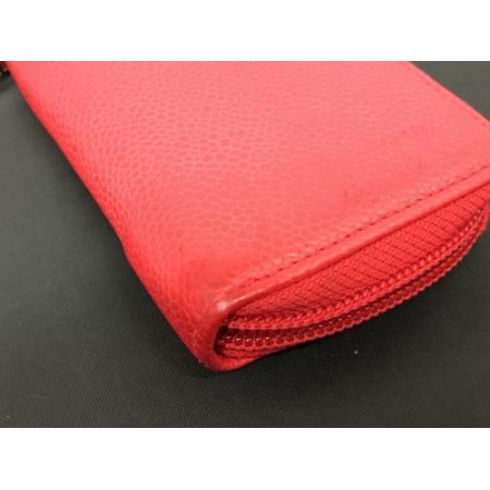  CHANEL シャネル コインケース  キャビアスキン 財布 レッド