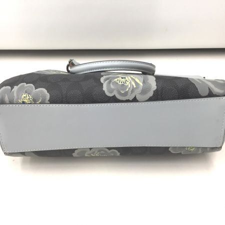  COACH コーチ プレーリー サッチェル シグネチャー ローズ プリント 31031 スカイブルー×ブラック x スカイブルー