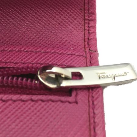  Ferragamo フェラガモ ガンチーニ 2つ折り長財布 サルヴァトーレ フェラガモ ショッキングピンク