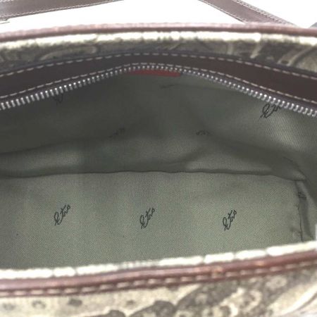  ETRO エトロ ペイズリー＆クロコ柄 2wayバッグ PVC グレー系 x ブラウン