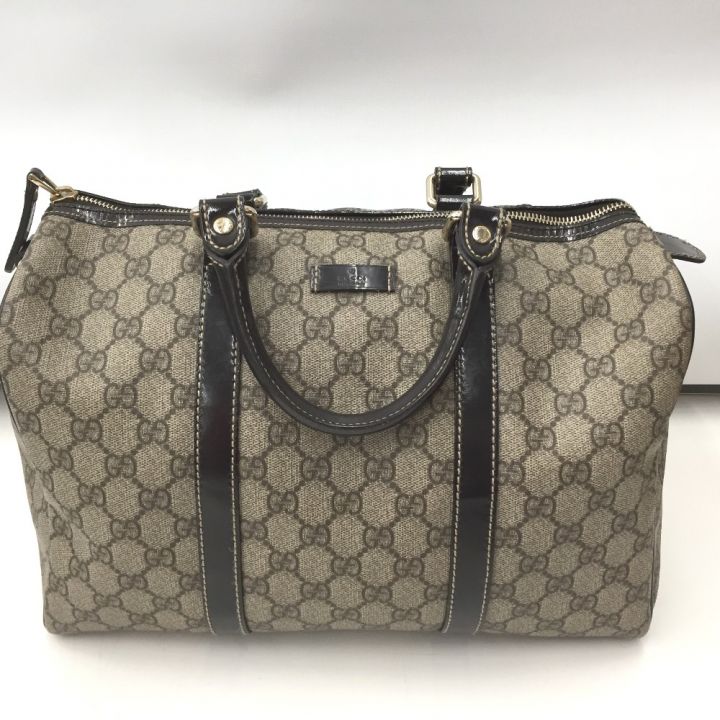 GUCCI グッチ GGプラス ハンドバッグ ミニボストンバッグ PVC パテントレザー 193603 ベージュ×ブラウン x ブラウン ｜中古｜なんでもリサイクルビッグバン