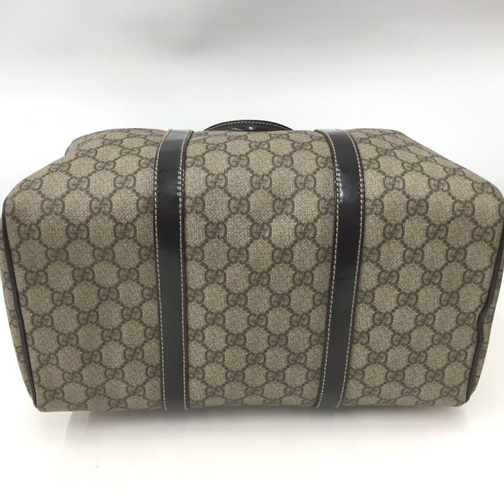 GUCCI グッチ GGプラス ハンドバッグ ミニボストンバッグ PVC パテントレザー 193603 ベージュ×ブラウン x ブラウン ｜中古｜なんでもリサイクルビッグバン