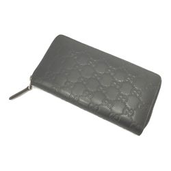 △△ GUCCI グッチ シグネチャー ラウンドファスナー ウォレット 307987 ブラック Bランク