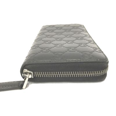 中古】 GUCCI グッチ シグネチャー ラウンドファスナー ウォレット