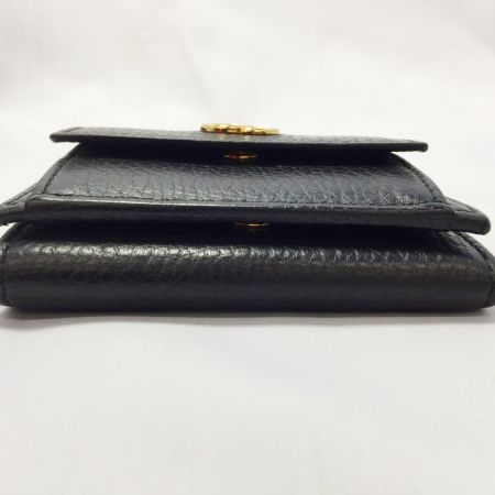  GUCCI グッチ GG プチマーモント3つ折り財布 レザー 523277 ブラック
