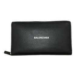 △△ BALENCIAGA バレンシアガ ラウンドファスナー財布 594317 ブラック Aランク